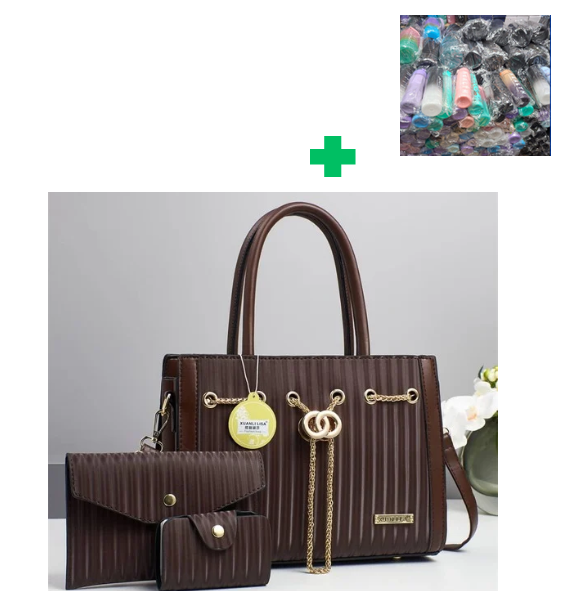 [ PRICE OFFER🤩🤩✨...ONLY AT KILIMALL !!! ]  3 in 1 Brand New High Quality Stylish and Luxurious Comfortable Ladies Handbag.. That Comes With a Free Water Bottle ( Random Color) ✔👌