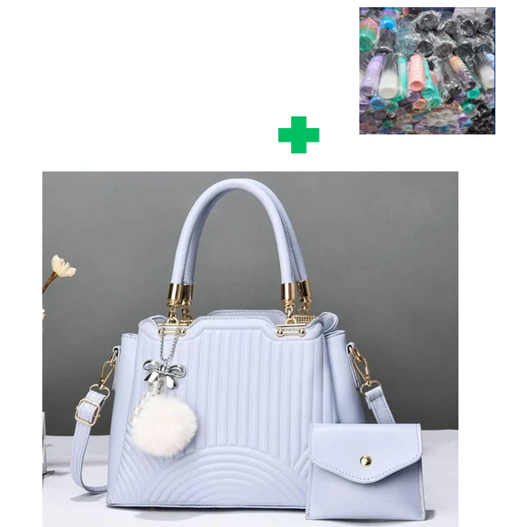 (EXPERIENCE LUXURY FOR LESS❤)  2 in 1 Brand New High Quality Stylish and Luxurious Comfortable Ladies Handbag.. That Comes With a Free Water Bottle ( Random Color) ✔👌