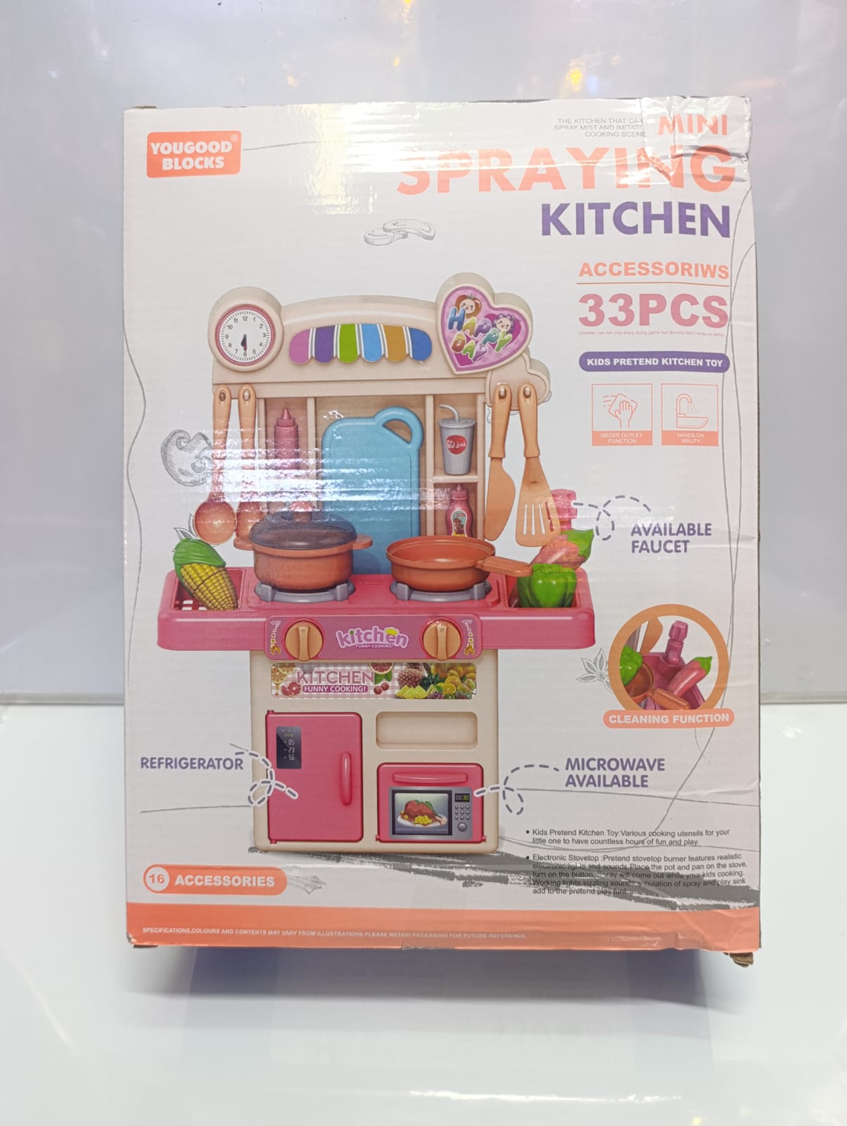 [🤑🥑GRAB IT AT LOW PRICE+ ADDED OFFERS **🥑🌽 ]  33Pcs  Brand New Very Quality & Stylish Kids 🟢Mini spraying kitchen set. ...At Affordable Price