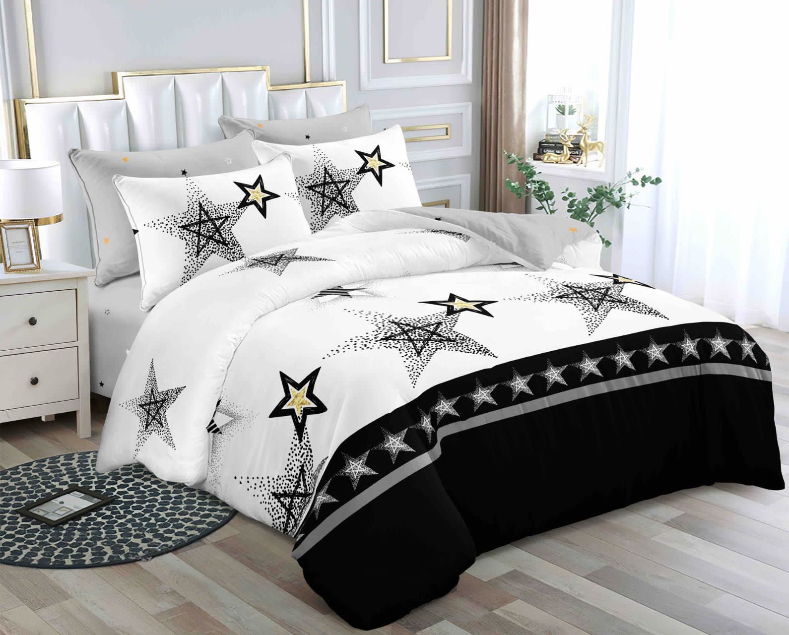 [ KILIMALL UNBEATABLE DEALS 🤩🤩 !!! ] 4Pcs Size 6X7fts Brand New Very High Quality Stylish and Luxurious Double sided Heavy Cotton Binded duvet Pillowcases: 2pcs ,Bedsheet: 1pc & Binded Duvet: 1pc