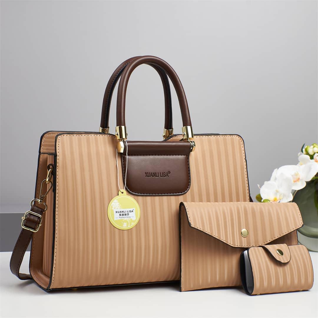 ⚡ FLASH OFFER ⚡  ]  3 in 1 New Arrival High Quality Stylish and Luxurious Comfortable Ladies Handbag ..Designed With Durability and Functionality ✔👌