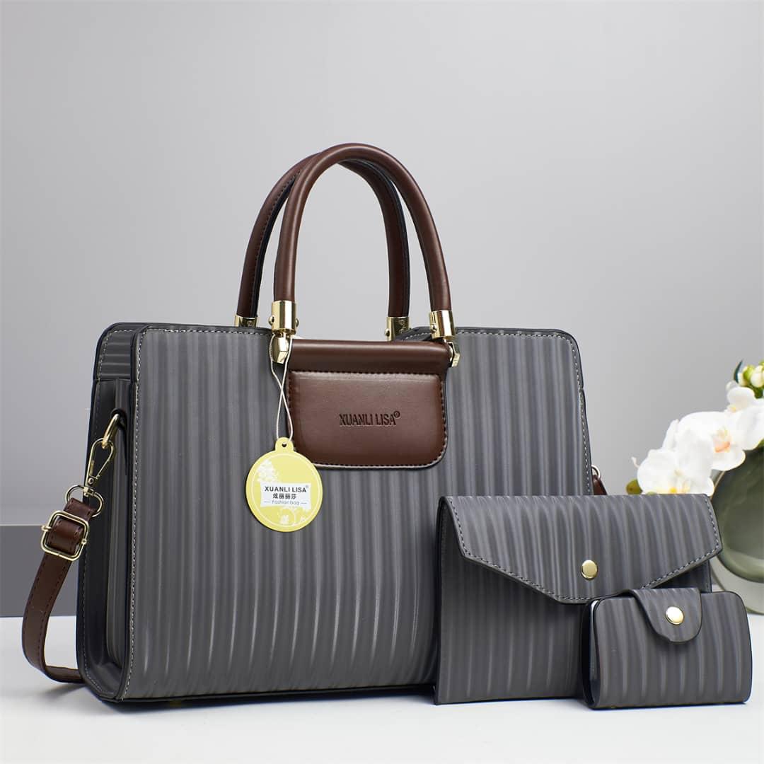 ⚡ FLASH OFFER ⚡  ]  3 in 1 New Arrival High Quality Stylish and Luxurious Comfortable Ladies Handbag ..Designed With Durability and Functionality ✔👌
