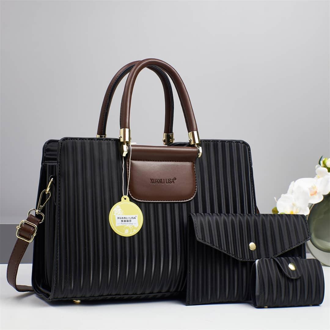 ⚡ FLASH OFFER ⚡  ]  3 in 1 New Arrival High Quality Stylish and Luxurious Comfortable Ladies Handbag ..Designed With Durability and Functionality ✔👌