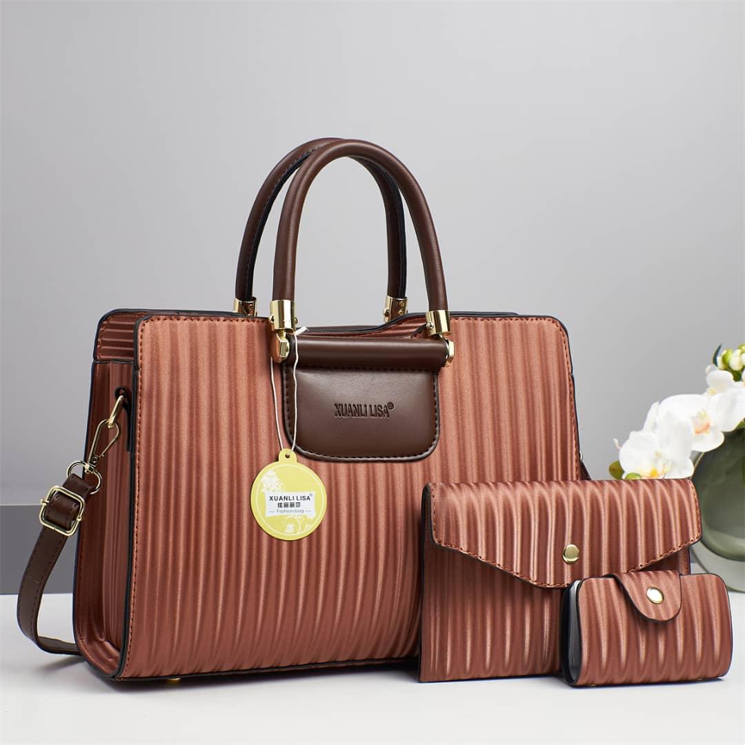 ⚡ FLASH OFFER ⚡  ]  3 in 1 New Arrival High Quality Stylish and Luxurious Comfortable Ladies Handbag ..Designed With Durability and Functionality ✔👌