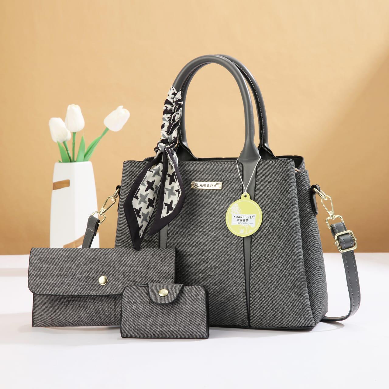 🔴 FINAL OFFER 🔴 ] 3 in 1 New Arrival High Quality Stylish and Luxurious Comfortable Ladies Handbag ..Designed With Durability and Functionality ✔👌