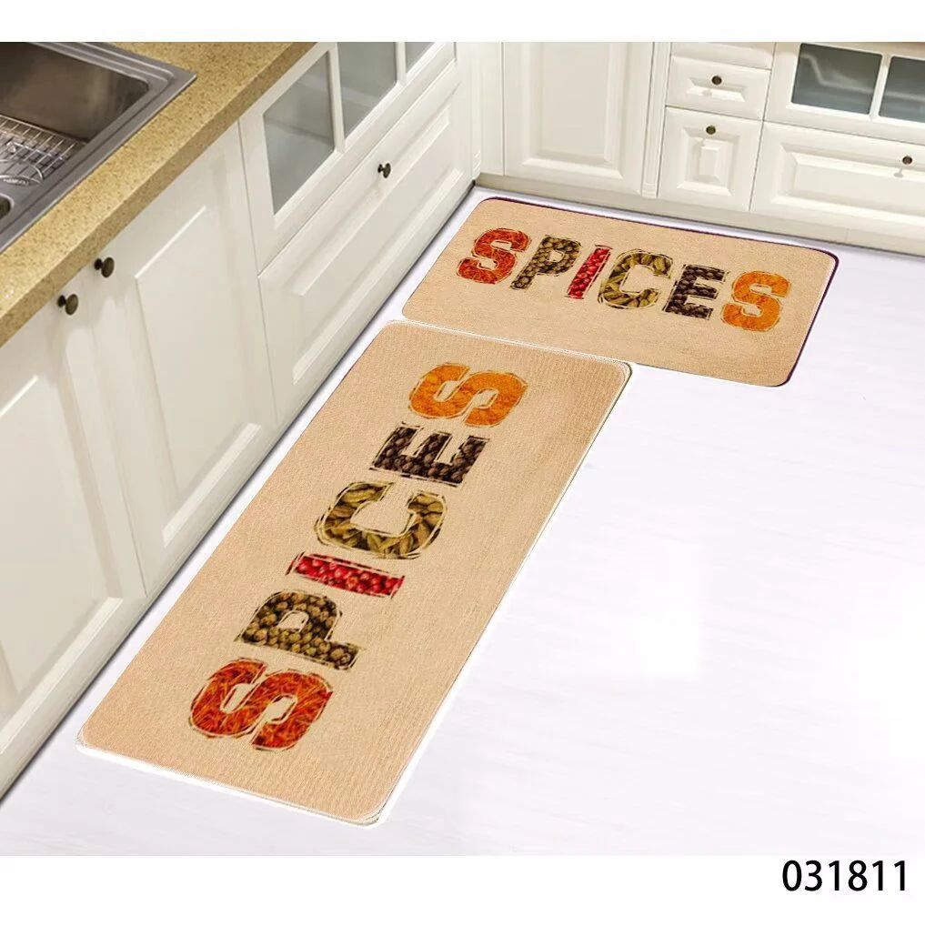 💎 EXCLUSIVE OFFER 💎 - 2PC Kitchen Floor Mat Set, Non-Slip Rubber Bottom Carpets, Large 120×45cm + Small 75×45cm, Durable & Affordable