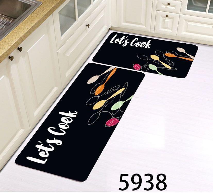 💎 EXCLUSIVE OFFER 💎 - 2PC Kitchen Floor Mat Set, Non-Slip Rubber Bottom Carpets, Large 120×45cm + Small 75×45cm, Durable & Affordable