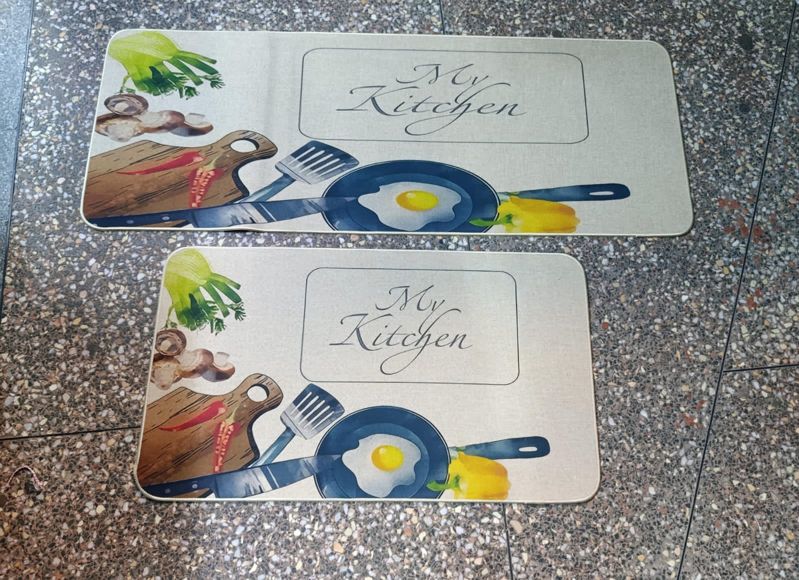 💎 EXCLUSIVE OFFER 💎 - 2PC Kitchen Floor Mat Set, Non-Slip Rubber Bottom Carpets, Large 120×45cm + Small 75×45cm, Durable & Affordable