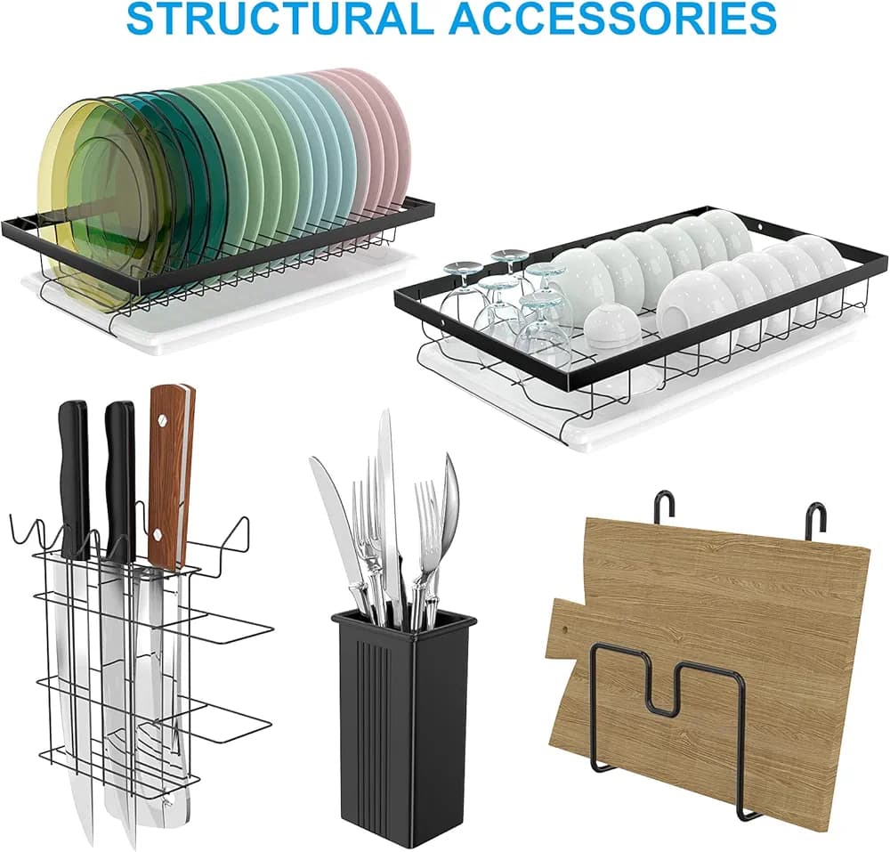 ⚡ FAST SELLING OFFER ⚡ - 1 PC 2-Tier Stainless Steel Dish Rack, Easy to Assemble, Durable & Modern Kitchen Organizer