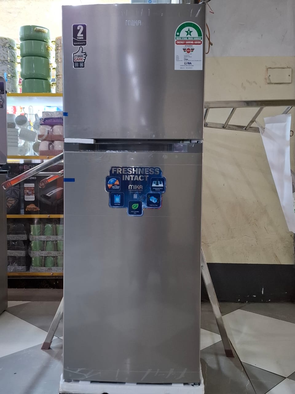 💰 SAVE MORE OFFER 💰 - 1 PC MIKA Double Door Fridge 138L, Energy-Saving, High-Quality, Affordable Price