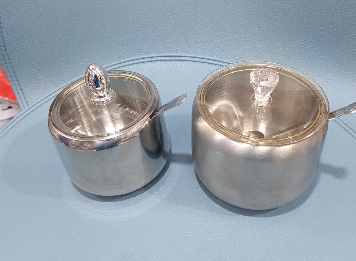 🛒 VALUE OFFER 🛒 - Stainless Steel Sugar Dish with Lid Durable & Stylish Kitchen Container Perfect for Table & Home Use High Quality