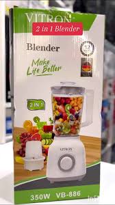 Vitron VB-886 , 2 In 1 blender 350W With 1.5L unbreakable jar powerful 3 speed motor.with coffee/mill grinder