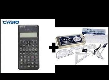 Casio Educational KNEC Approved Calculator Used In Kenya Curriculum Fx-82MS + Free Helix Oxford School Mathematical Set/Geometrical Set