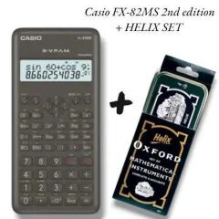 Casio Educational KNEC Approved Calculator Used In Kenya Curriculum Fx-82MS + Free Helix Oxford School Mathematical Set/Geometrical Set