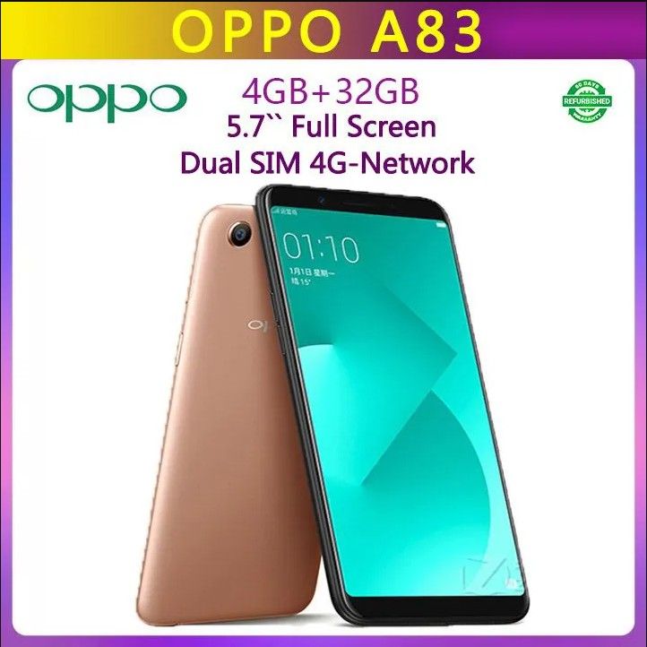 OPPO A83 SMARTPHONE – 4GB RAM + 32GB STORAGE | 13MP REAR + 8MP FRONT CAMERA | 4G LTE CONNECTIVITY | SLEEK DESIGN | FAST FINGERPRINT UNLOCK-REFURBISHED
