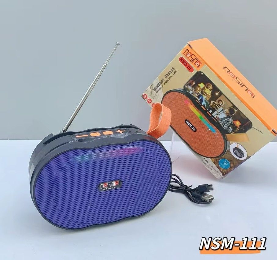 NSM-111 SOLAR-POWERED BLUETOOTH SPEAKER WITH RGB LIGHTS & FM RADIO