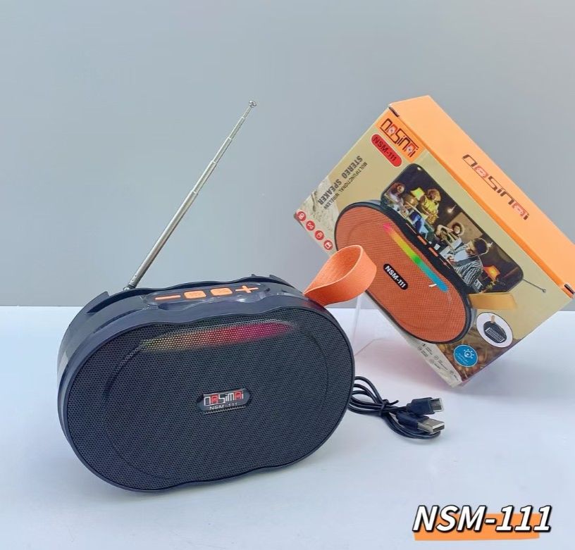 NSM-111 SOLAR-POWERED BLUETOOTH SPEAKER WITH RGB LIGHTS & FM RADIO