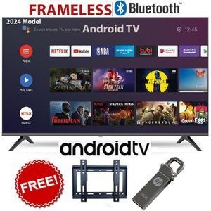 CTC 32" Inch HD Frameless/Bluetooth/Smart Android TV INBUILT DECODER+WALL MOUNT+32GB  Advanced FLASH DISK