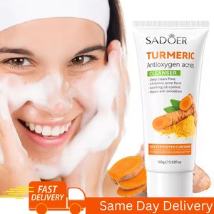 SADOER Turmeric Antioxygen Acnes Cleanser Anti Acnes Soothing Oil Control Dark Circles & Repair -100g