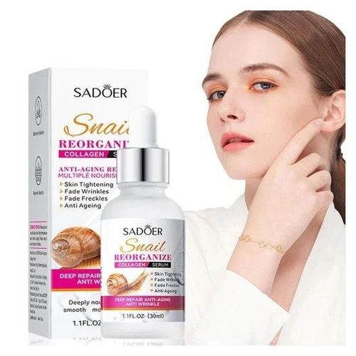 SADOER Snail Face Serum Collagen Firming Anti-Aging Moisturizing Essence Anti-wrinkle Facial Freckle Removal Skin Care