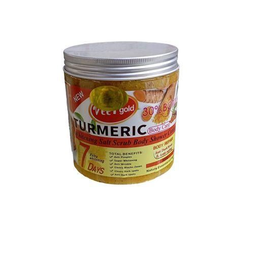 VEET GOLD TURMERIC Salt Scrub Body Shower Cream. Exfoliates, Moisturizes, Smooths, Anti-Aging, Removes Pimples, Wrinkles, Black Zones, Dark Spots, Prevents & Reduces Appearances Of Pigmentations
