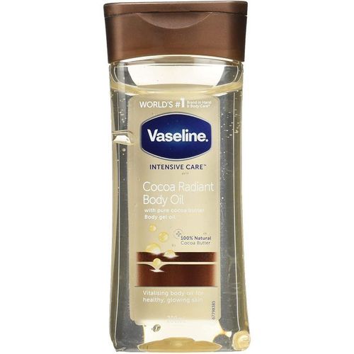 Vaseline Cocoa Radiant Body Oil, 100% Natural Cocoa Butter - 200ml