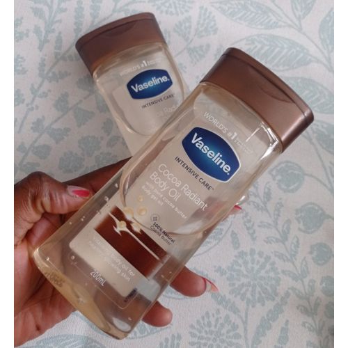 Vaseline Cocoa Radiant Body Oil, 100% Natural Cocoa Butter - 200ml