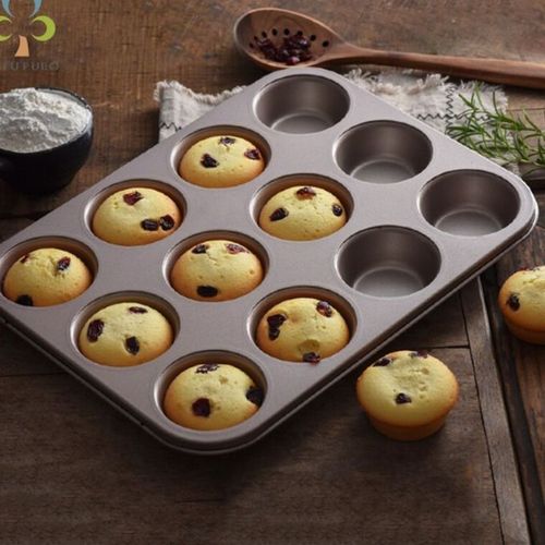 Non-Stick Queen Cake Cupcake Baking Tray Mold-12holes