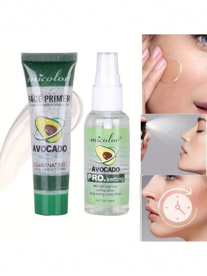 micolor Avocado Primer Spray & Setting Spray Makeup Kit For Face