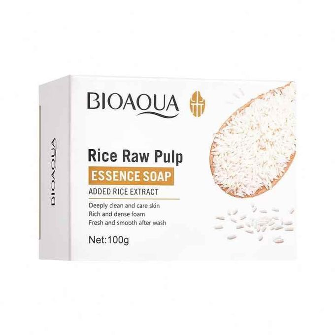 BIOAQUA RICE RAW PULP ESSENCE SOAP MOISTURIZING HYDRATING SKIN REJUVENATION BATH OIL CONTROL SOAP 100G