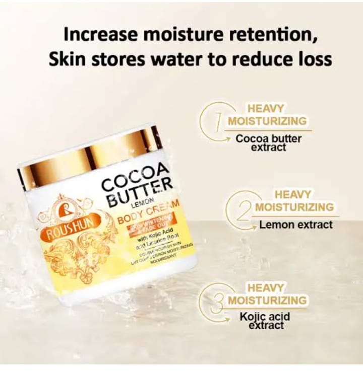 Roushun Cocoa Butter Skin Whitening And Fade Out Lemon Cream