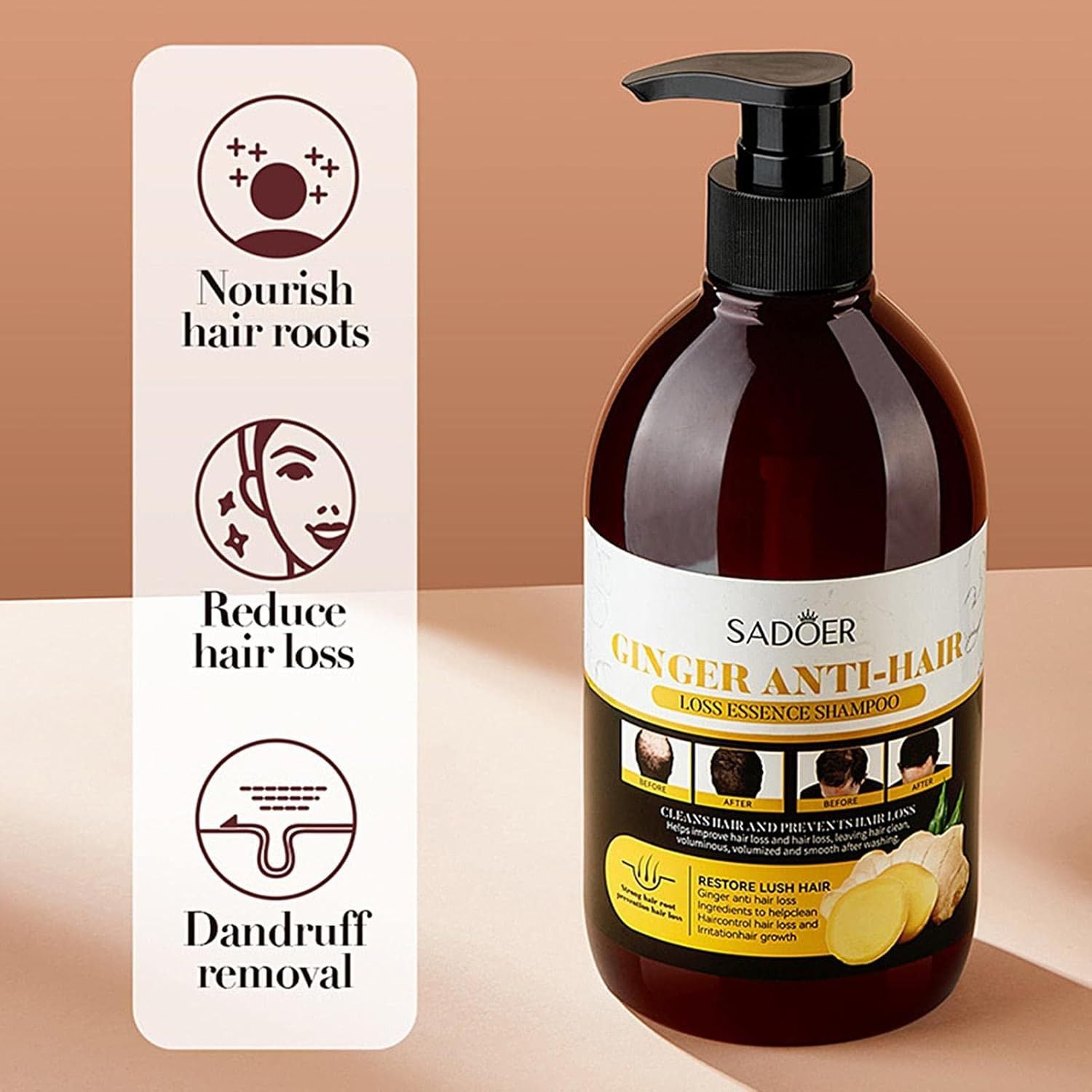 Ginger Shampoo for Hair Growth | Anti-Thinning Biotin Shampoo  - 500 ML