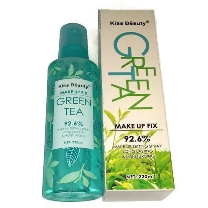 Kiss Beauty Make Up Fixing 3 in 1 Setting Spray Moisturizing With Green Tea Non Sticky For Beautiful Glowing Face Sets Make Up In Place Lasting Hydrates Face With Vitamin E