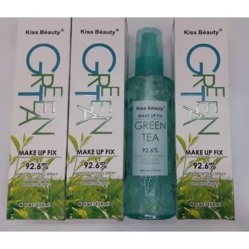 Kiss Beauty Make Up Fixing 3 in 1 Setting Spray Moisturizing With Green Tea Non Sticky For Beautiful Glowing Face Sets Make Up In Place Lasting Hydrates Face With Vitamin E