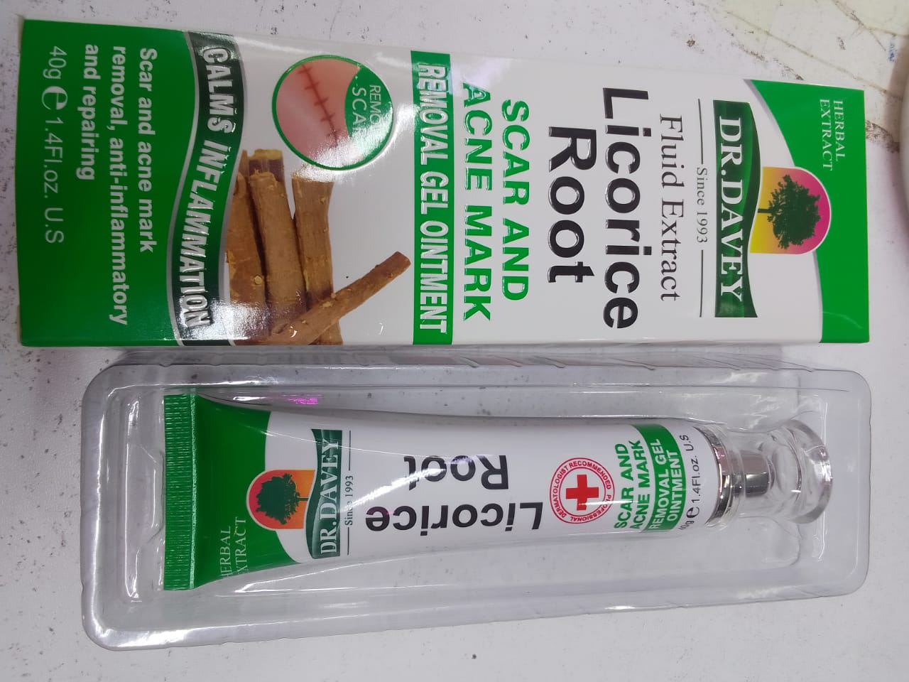 Dr. Davey Licorice Root SCAR & ACNE MARKS Removal Gel Ointment.