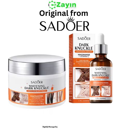 SADOER 2pcs Whitening Dark Knuckle Set – Cream + Serum with Niacinamide & Vitamin C