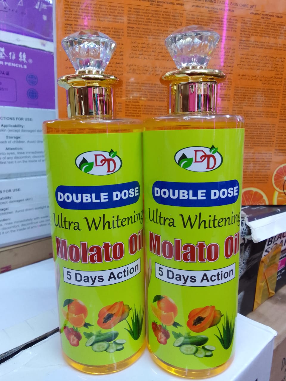 Molato Double Dose Oil Vitamin C Fast Action Brightening Oil. Fades Dark Spots, Clears hyperpigmentation, Acne, & Sunburn