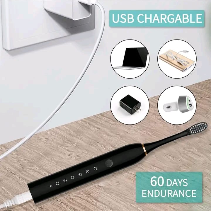 Ultrasonic Electric Toothbrush USB Charging Intelligent Timed Reminder With 6 Cleaning Modes 4 Brush Heads IPX7 Waterproof Powerful Cleaning Electric toothbrushes