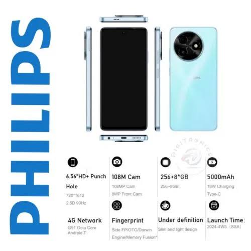 Philips Essence omni 10, 6.56 inches Dual Sim, 3G/4G Helio G85 Octa Core 16 GB RAM 256GB 5000 mAh Battery with 18W Fast Charging Android smartphone