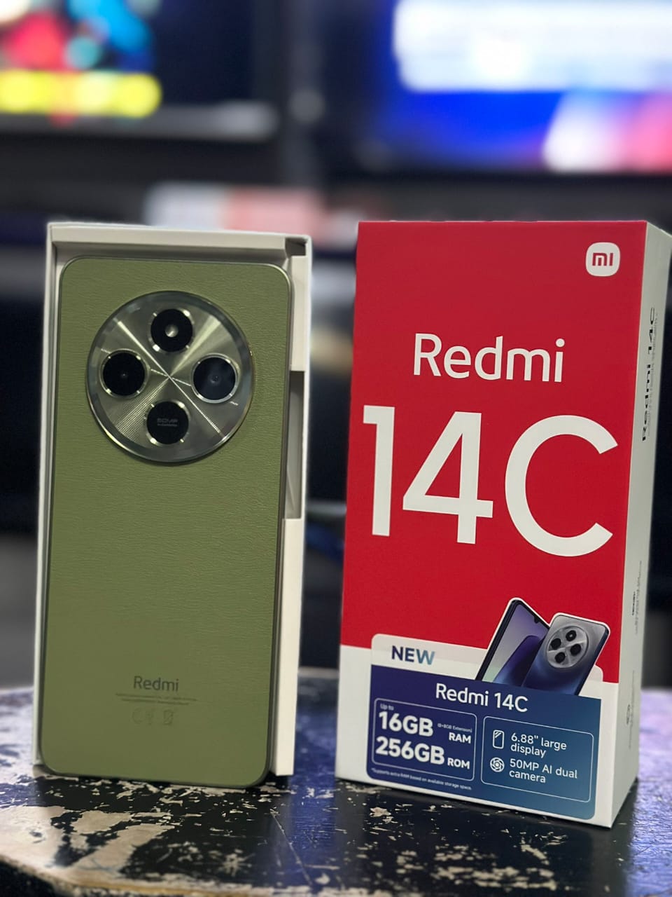 XIAOMI Redmi 14C 128GB Storage+4GB Ram 50MP AI Dual Camera Immersive 6.88" UHD Display Upto 120Hz Refresh Rate Dual Sim 5160mAh (typ) Battery Elegant glass back cover smart Phone + FREE GIFTS