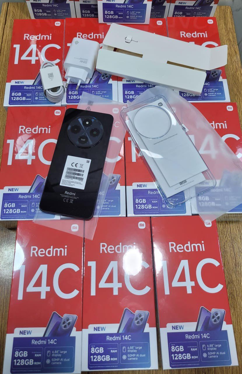 XIAOMI Redmi 14C 128GB Storage+4GB Ram 50MP AI Dual Camera Immersive 6.88" UHD Display Upto 120Hz Refresh Rate Dual Sim 5160mAh (typ) Battery Elegant glass back cover smart Phone + FREE GIFTS