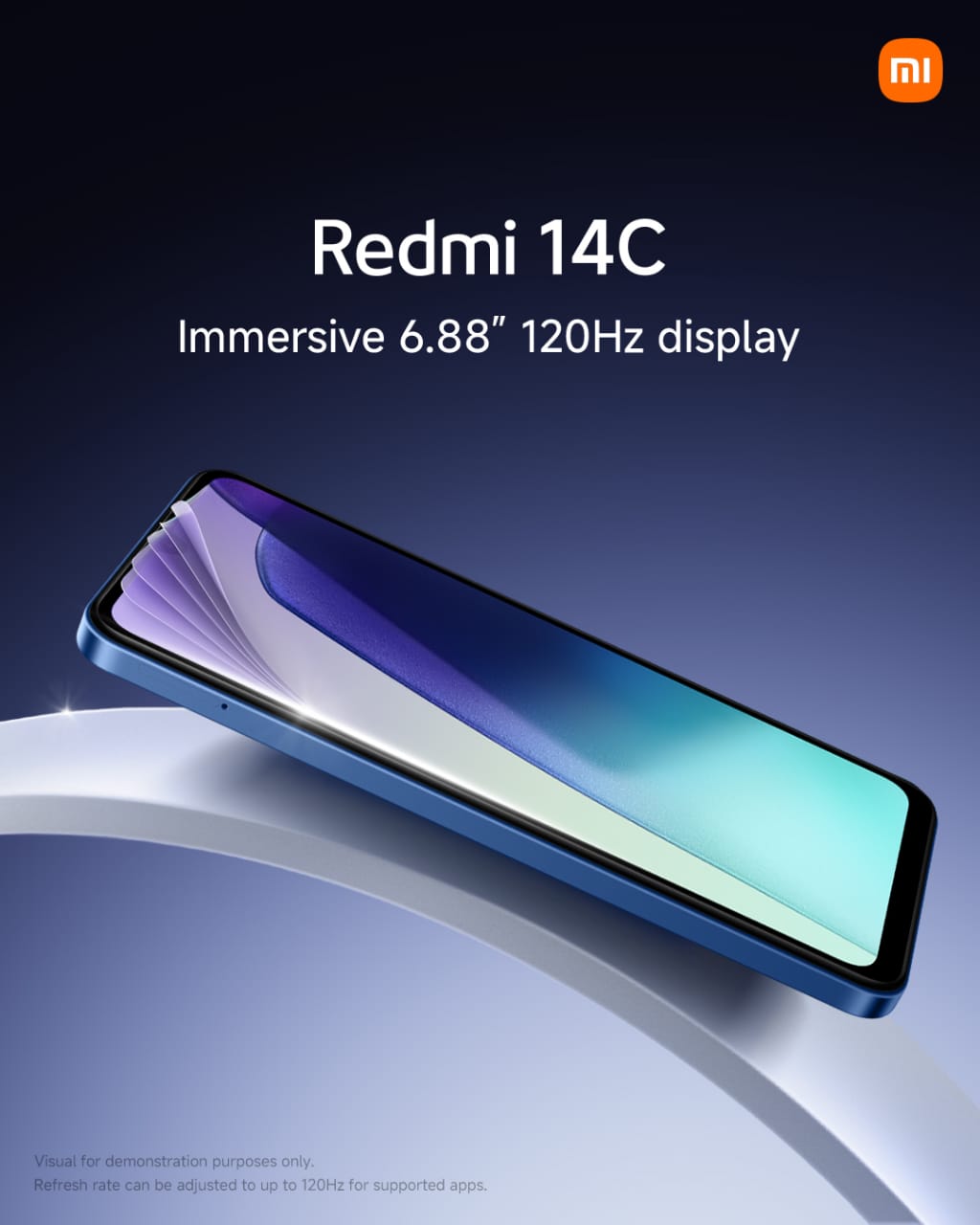 XIAOMI Redmi 14C 128GB Storage+4GB Ram 50MP AI Dual Camera Immersive 6.88" UHD Display Upto 120Hz Refresh Rate Dual Sim 5160mAh (typ) Battery Elegant glass back cover smart Phone + FREE GIFTS