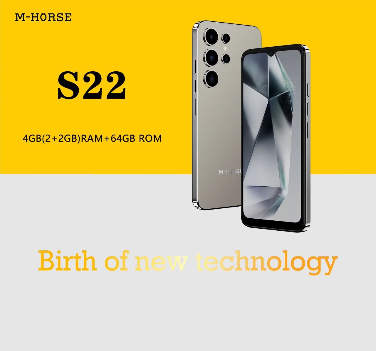 {BRAND NEW} M-HORSE S22 64GB ROM 4GB RAM Android 13 quad core with Dual SIM card  6.6'' screen 8MP Rear + 5MP,Front Battery capacity ：5000Mah smart phones.[FREE SCREEN PROTECTOR]