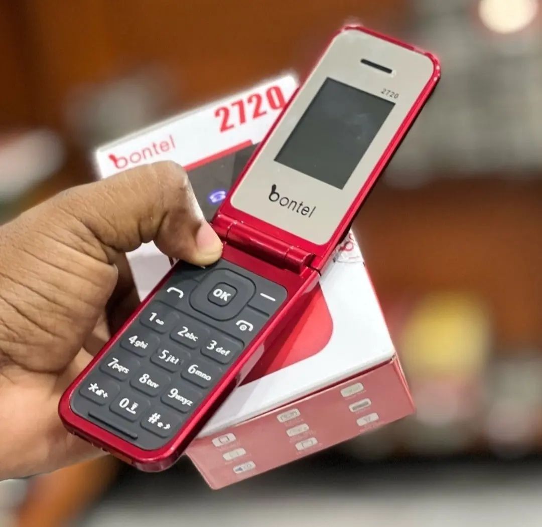 Bontel 2720 1.77"Display Flip Phone. MP3,MP4,FM Radio, Flash Torch 1000mAh-Red
