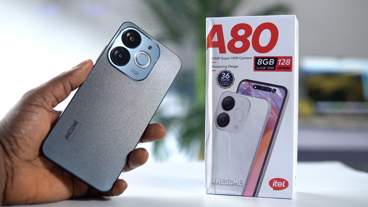 [New Launch] Itel A80 128GB+8(4+4)GB RAM 6.7" 120Hz Screen 4G Network Dual SIM Phone 50MP Camera 5000mAh Battery Fingerprint and Face Unlock Android 14 Fashion Smart Phones