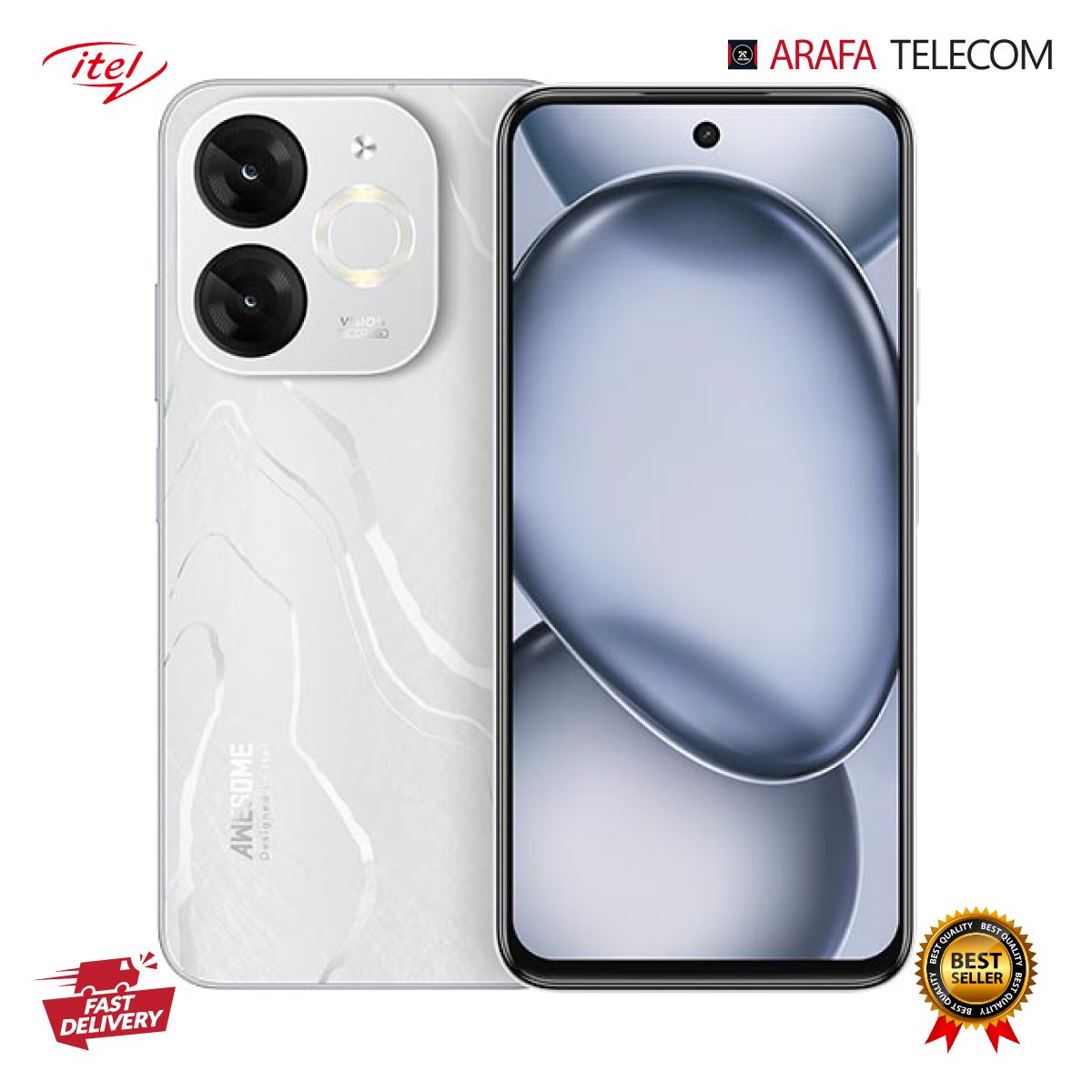 [New Launch] Itel A80 128GB+8(4+4)GB RAM 6.7" 120Hz Screen 4G Network Dual SIM Phone 50MP Camera 5000mAh Battery Fingerprint and Face Unlock Android 14 Fashion Smart Phones
