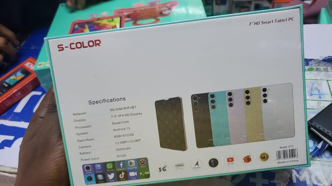 ZF5 S-Color 7" HD Display Smart Tablet PC 8GB RAM 512GB Storage 13MP Camera Face Unlock 5000mAh Battery