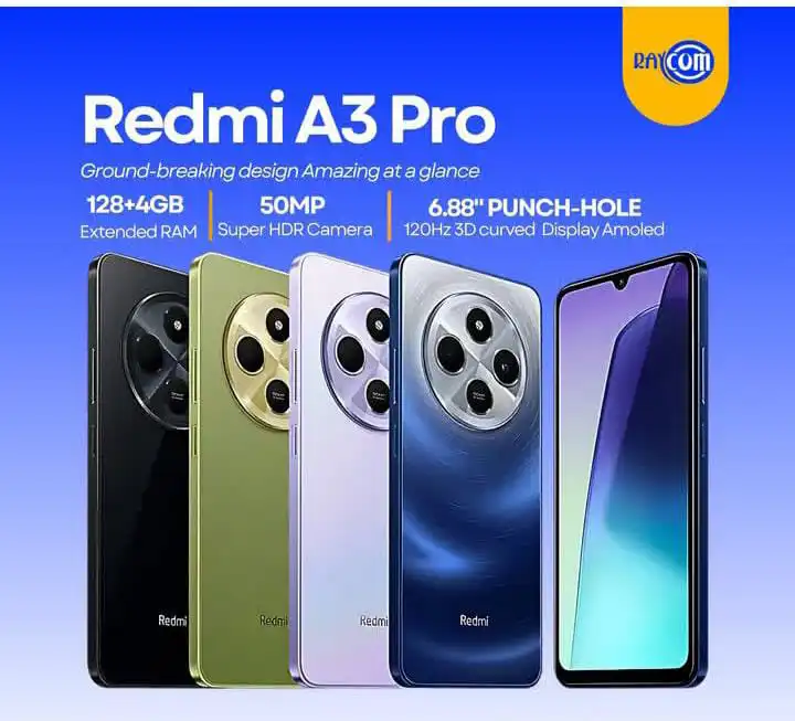 Redmi A3 PRO 6.71" 128GB + 4GB 4G Network 5160mAh Battery 8MP AI Camera 10W Fast Charging Fingerprint Sensor Android 14 Smart Phones
