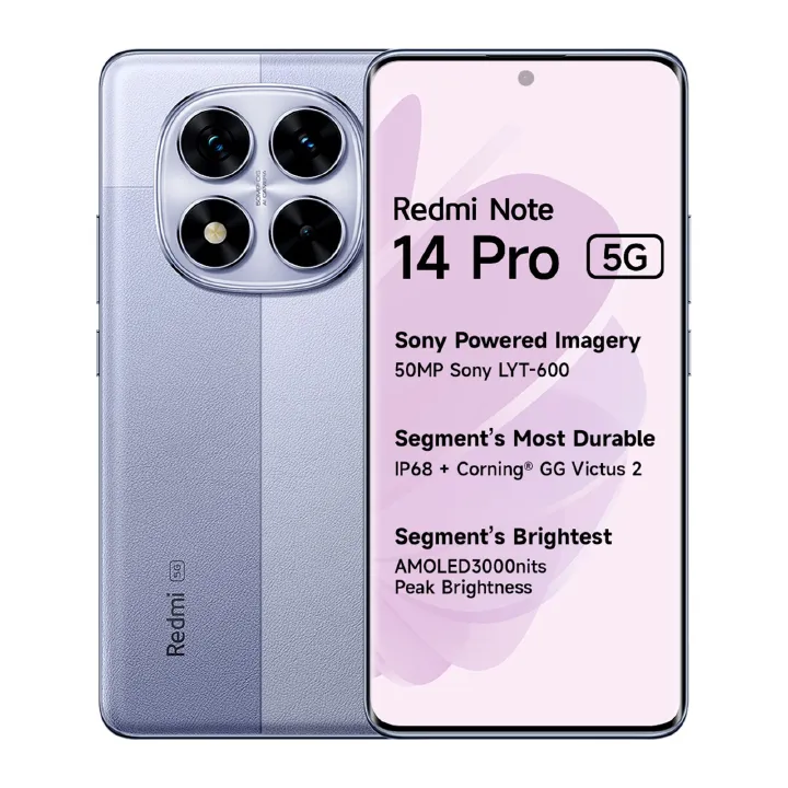 NEW ARRIVAL XIAOMI Redmi Note 14 pro , 6.67", 256GB + 8GB RAM, (Dual SIM), 5500mAh 50MP+8MP+2MP Back and 20mp Front Camera Octa-Core Snapdragon 685Smartphones