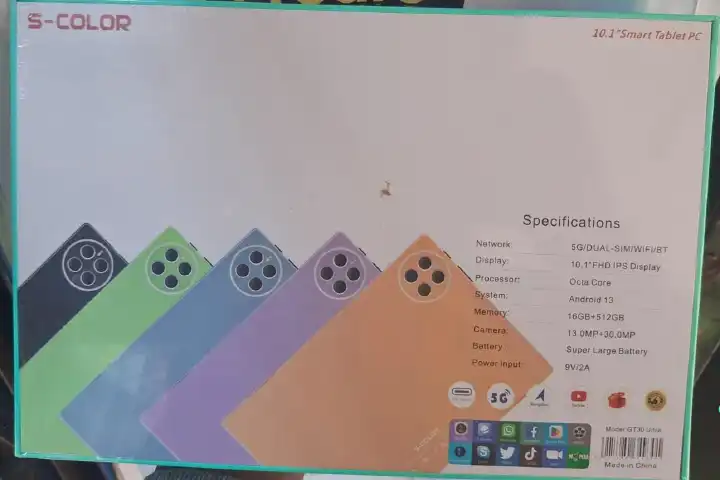 GT30 Ultra 10.1" HD Smart Tablet PC 5G Dual Sim Android 13 16Gb + 512 GB front camera 13.0 MP +back camera 30.0 MP Battery: 10000mAh Super large battery BRAND NEW ANDROID TABLETS